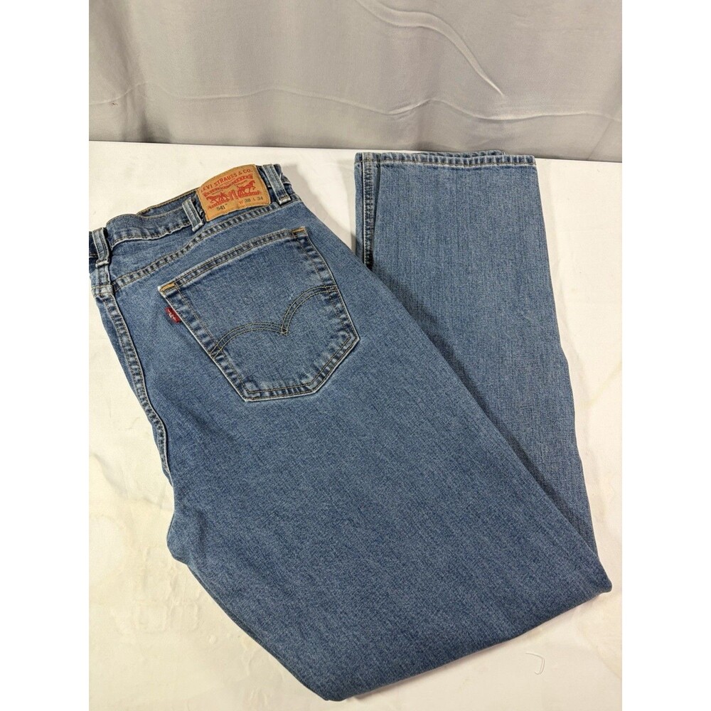 Levis Jeans Mens 541 38 X 34 Denim Zip Straight Leg Medium Wash,
